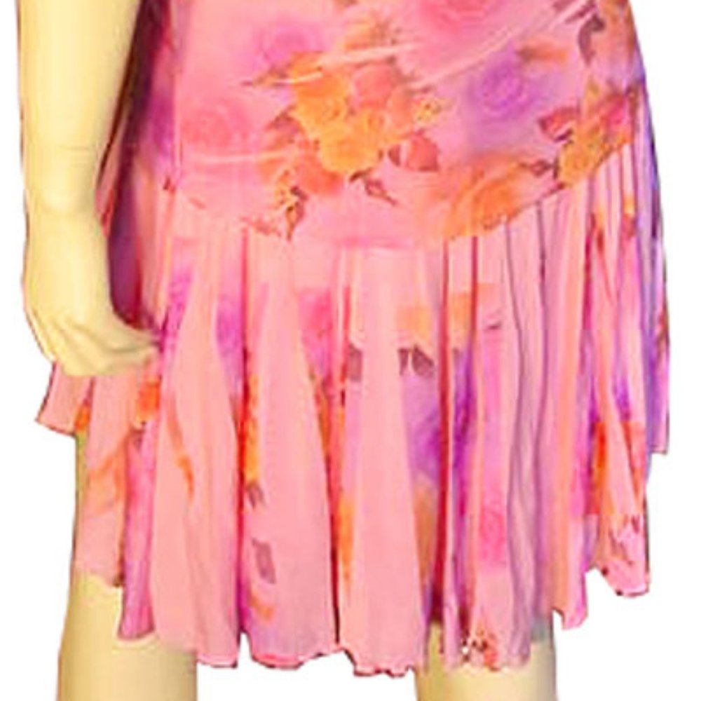 New Y2K Floral Halter Dress Rose/Roses Made USA Fairy Fairycore Vacation Party - Picture 10 of 12